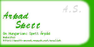 arpad spett business card